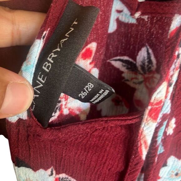 Lane Bryant babydoll peplum floral tunic blouse 26/28 #723 - Picture 6 of 8